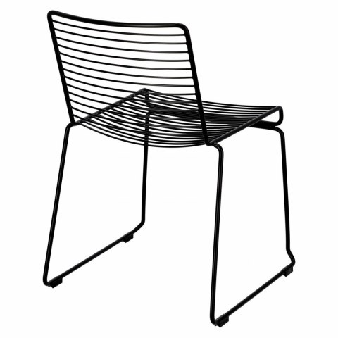 KRZESŁO GEOMETRYCZNE DILLY Black Intesi CZARNE METALOWE NA PŁOZACH DO RESTAURACJI KUCHNI JADALNI KRZESŁO GEOMETRYCZNE DILLY Black Intesi CZARNE METALOWE NA PŁOZACH DO RESTAURACJI KUCHNI JADALNI