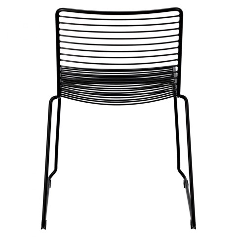KRZESŁO GEOMETRYCZNE DILLY Black Intesi CZARNE METALOWE NA PŁOZACH DO RESTAURACJI KUCHNI JADALNI KRZESŁO GEOMETRYCZNE DILLY Black Intesi CZARNE METALOWE NA PŁOZACH DO RESTAURACJI KUCHNI JADALNI