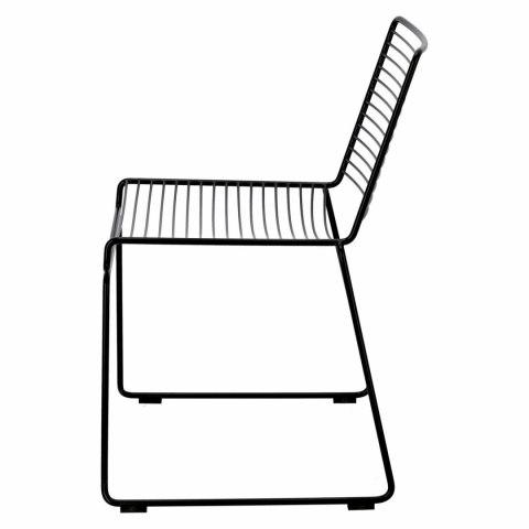 KRZESŁO GEOMETRYCZNE DILLY Black Intesi CZARNE METALOWE NA PŁOZACH DO RESTAURACJI KUCHNI JADALNI KRZESŁO GEOMETRYCZNE DILLY Black Intesi CZARNE METALOWE NA PŁOZACH DO RESTAURACJI KUCHNI JADALNI