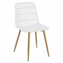 Simplet Krzesło Klaus białe tworzywo PP nogi metal okleinowany imitacja drewna do kuchni jadalni restauracji