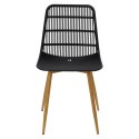 Simplet Krzesło Klaus czarne tworzywo PP nogi metal okleinowany imitacja drewna do restauracji jadalni kuchni