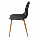 Simplet Krzesło Klaus czarne tworzywo PP nogi metal okleinowany imitacja drewna do restauracji jadalni kuchni