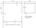 STELAŻ RAMOWY DO BIURKA NY-131 - 139,6x69,6 cm, alu