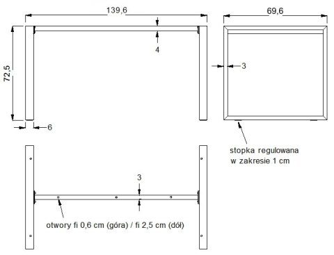 STELAŻ RAMOWY DO BIURKA NY-131 - 139,6x69,6 cm, czarny STELAŻ RAMOWY DO BIURKA NY-131 - 139,6x69,6 cm, czarny