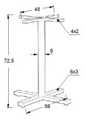 PODSTAWA STOLIKA SH-3046-1/B - 58x58 cm krzyżakowa - stal malowana proszkowo