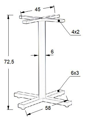 PODSTAWA STOLIKA SH-3046-1/B - 58x58 cm krzyżakowa - stal malowana proszkowo PODSTAWA STOLIKA SH-3046-1/B - 58x58 cm krzyżakowa - stal malowana proszkowo
