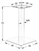 PODSTAWA STOLIKA SH-5002-1/60/B - 40x40 cm - czarna kwadratowa