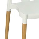 Simplet Krzesło Wicker PP Simplet białe tworzywo PP nogi lite drewno bukowe lekkie i wygodne do restauracji jadalni sztaplowanie