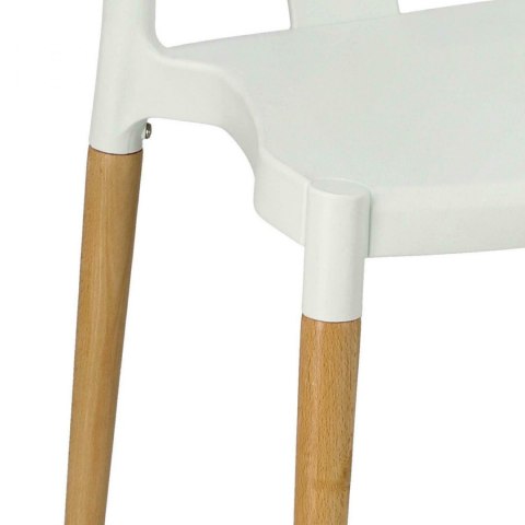 Simplet Krzesło Wicker PP Simplet białe tworzywo PP nogi lite drewno bukowe lekkie i wygodne do restauracji jadalni sztaplowanie Simplet Krzesło Wicker PP Simplet białe tworzywo PP nogi lite drewno bukowe lekkie i wygodne do restauracji jadalni sztaplowanie