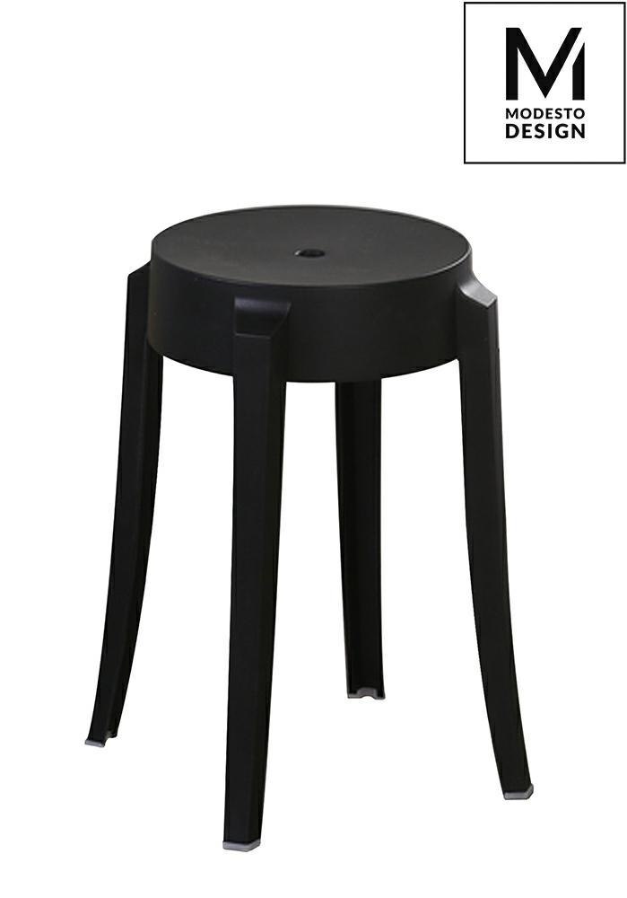 Modesto Design MODESTO stołek taboret CALMAR 46 czarny - polipropylen wytrzymały i wygodny