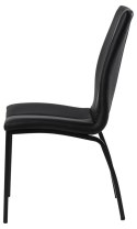 ACTONA Krzesło Asama black PU czarne nogi metal siedzisko i oparcie tapicerowane ekoskóra