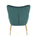 Halmar CASTEL 2 fotel wypoczynkowy Zielony / Złoty