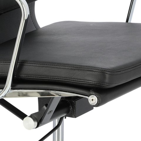 D2.DESIGN Fotel biurowy CH2171T czarna skóra chrom D2.DESIGN Fotel biurowy CH2171T czarna skóra chrom
