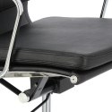 D2.DESIGN Fotel biurowy CH2171T czarna skóra chrom