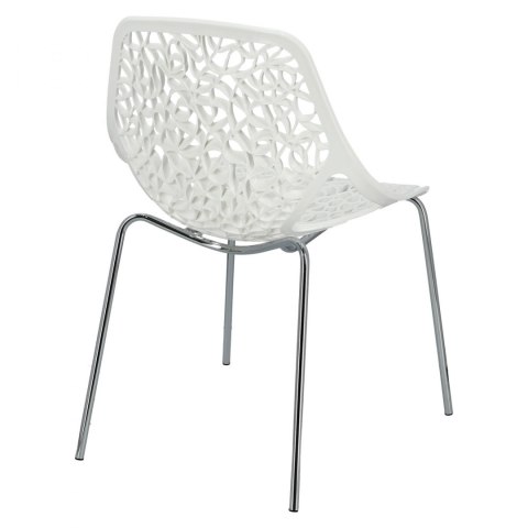 D2.DESIGN Krzesło Cepelia siedzisko białe tworzywo podstawa stal chromowana można sztaplować D2.DESIGN Krzesło Cepelia siedzisko białe tworzywo podstawa stal chromowana można sztaplować