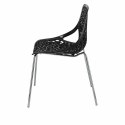 D2.DESIGN Krzesło Cepelia czarne siedzisko tworzywo wzór przypomina winorośl podstawa stal chromowana można sztaplować D2.DESIGN Krzesło Cepelia czarne siedzisko tworzywo wzór przypomina winorośl podstawa stal chromowana można sztaplować