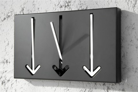 WIESZAK ŚCIENNY NA UBRANIA ARROW 3 czarny - chrom Invicta Interior INVICTA WIESZAK ŚCIENNY NA UBRANIA ARROW 3 czarny - chrom Invicta Interior INVICTA