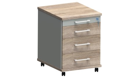 Meble Biurowe Kontenerek Komoda Silver K52 Dąb Sonoma + Szara platyna Meble Biurowe Kontenerek Komoda Silver K52 Dąb Sonoma + Szara platyna