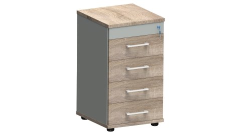 Meble Biurowe Kontenerek Komoda Silver K53 Dąb Sonoma + Szara platyna Meble Biurowe Kontenerek Komoda Silver K53 Dąb Sonoma + Szara platyna