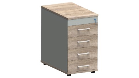 Meble Biurowe Kontenerek Komoda Silver K55 Dąb Sonoma + Szara platyna Meble Biurowe Kontenerek Komoda Silver K55 Dąb Sonoma + Szara platyna