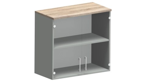 Meble Biurowe Nadstawka Silver N80-2B Dąb Sonoma + Szara platyna Meble Biurowe Nadstawka Silver N80-2B Dąb Sonoma + Szara platyna
