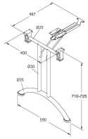 STELAŻ SKŁADANY do biurka stołu SC-922 - 59 cm, aluminium z możliwością sztaplowania