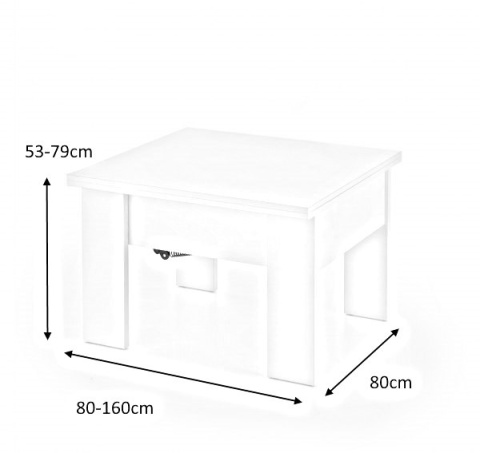 Halmar ławostół ława kwadrat SERAFIN rozkładany kolor dąb sonoma płyta meblowa okleinowana 80-160x80 Halmar ławostół ława kwadrat SERAFIN rozkładany kolor dąb sonoma płyta meblowa okleinowana 80-160x80
