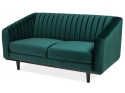 SIGNAL SOFA KANAPA ASPREY 2 VELVET ZIELONY BLUVEL 78 / DREWNO WENGE PODŁOKIETNIKI