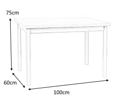 SIGNAL STÓŁ ADAM PROSTOKĄTNY NIEROZKŁADANY PŁYTA LAMINOWANA DĄB LANCELOT / STELAŻ ANTRACYT MDF 100x60